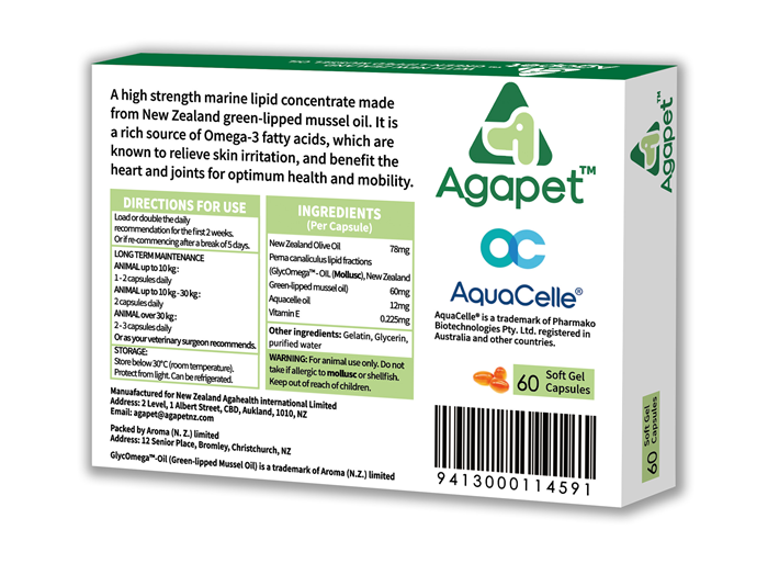Agapet® GLMO (60mg with Aquacelle) Oil Capsules