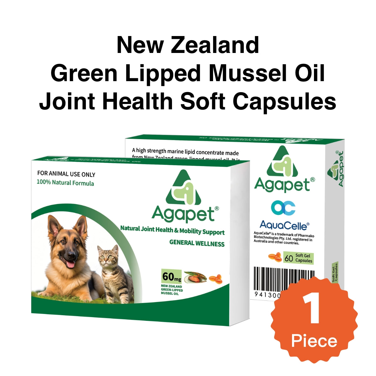 Agapet® GLMO (60mg with Aquacelle) Oil Capsules