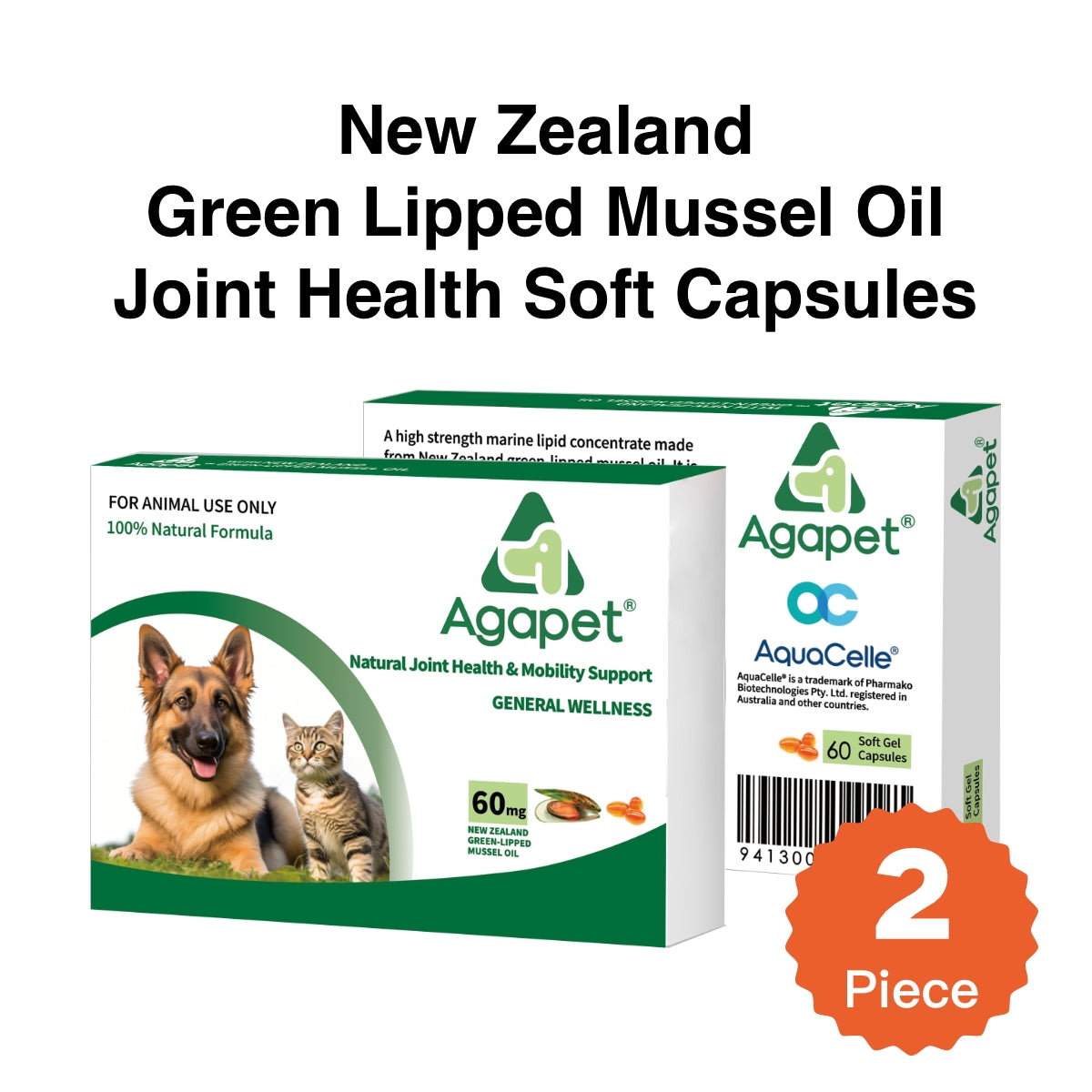 Agapet® GLMO (60mg with Aquacelle) Oil Capsules